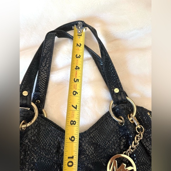 Michael Kors Black Faux Snake Skin Shoulder Bag - Picture 12 of 13